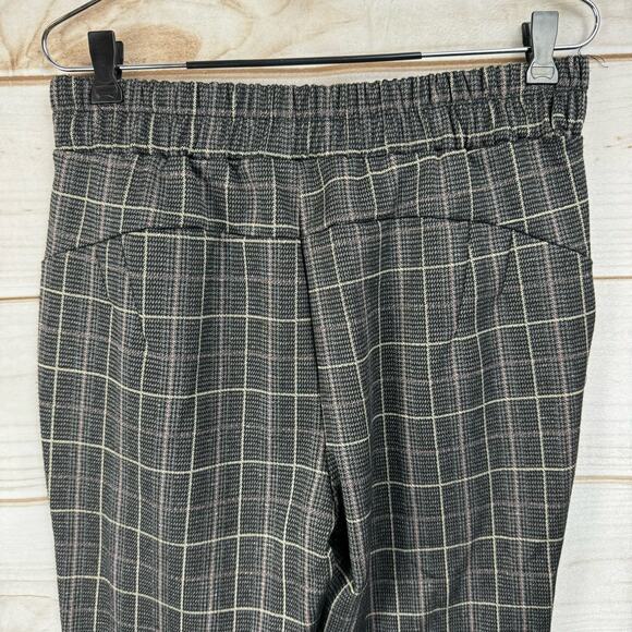 Lark + Grey Gray Houndstooth Pull-On Elastic Waist Trousers Size PL - Picture 5 of 7